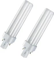 Лампочка Osram Dulux D 18w/840 G24d-2 энергосберегающая, дневной белый свет / 2 штуки