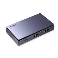 Внешняя карта видеозахвата Ugreen CM410 (10937) Audio Video Capture Card Mic+Headphone 4K/60Hz HDMI серого цвета