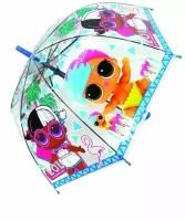 Прозрачный детский зонт-трость для девочек 