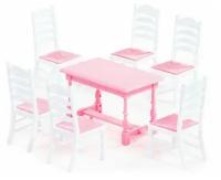 Набор мебели для кукол полесье №6, 7 элементов, розовый П-54395/розовый