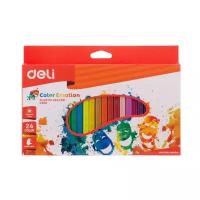 Deli Восковые мелки Color Emotion трехгранные, 24 цвета