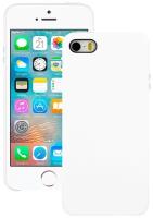 Силиконовый чехол с покрытием soft touch на Apple iPhone 5/ 5S/ SE / Накладка для смартфона Эпл Айфон 5/ 5С/ СЕ/ Защитный кейс для телефона / Белый
