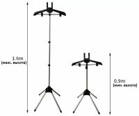Вешалка для отпаривания одежды телескопическая, складная стойка с плечиками, высота 1,6 м