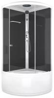 Кабина душевая domani spa simple 99 high v1.2 прозрачное стекло без электрики 900х900х2180мм