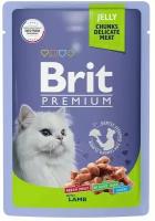 Пауч Brit Premium для взрослых кошек ягненок в желе 85г