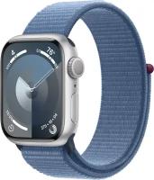 Умные часы Apple Watch Series 9 45 мм Aluminium Case GPS, Silver/Winter Blue Sport Loop