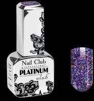 Nail Club professional Эмалевый гель-лак для ногтей с липким слоем PLATINUM CLUB 144 Glitter Mix, 13 мл