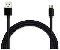 Кабель USB 2.0 - microUSB Jet.A JA-DC22 2A QC3.0 2м в оплетке черный