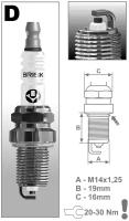 BRISK DR15YC9 Свеча зажигания BRISK Super DR15YC-9 Lada Largus Renault Logan 04- Peugeot 206, 207, 307 Chery