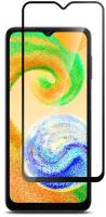Защитное стекло на Samsung Galaxy A04s ( Самсунг Галакси А04с ) на экран, тонкое прозрачное с черной рамкой полноэкранное Full Glue, Brozo