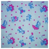 Пеленка фланель 90х120 см, цвет: голубой, пеленки для новорожденных/детские пеленки/многоразовые пеленки/пеленки текстиль
