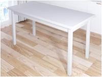 Стол кухонный Классика из массива сосны, белая столешница 40 мм и ножки, 140х70х75 см