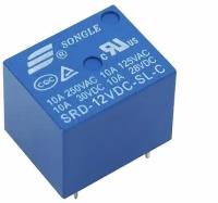 Реле SRD-12VDC-SL-C, 12 В (DC), 10 А, контакты NO-NC, 1 шт