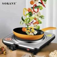 Плитка электрическая Sokany SK-5101/корпус из нержавеющей стали/HIGH-QUALITY/настольная/плавная регулировка температуры/серебристый