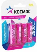 Аккумулятор AA/R6 NI-MN 2800мА. ч BP-4 (блист.4шт) космос KOCR6NIMH2800MAH4BL