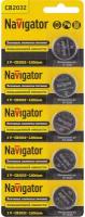 Батарейки литиевые Navigator CR2032 94 765 NBT-CR (5 штук)