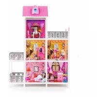 PAREMO 3-этажный кукольный дом с 5 комнатами, мебелью и 3 куклами PPCD116-04