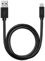 Кабель Deppa Leather USB - microUSB, 72268/72269, 1.2 м, black