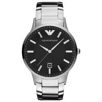 Наручные часы EMPORIO ARMANI AR2457 мужские, кварцевые, водонепроницаемые, черный, серебряный