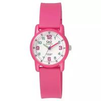 Наручные часы Q&Q, кварцевые, корпус пластик, ремешок полиуретан, водонепроницаемые, розовый