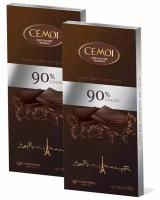 Горький шоколад Cemoi 90% какао, 80г, 2шт