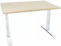 Стол с регулируемой высотой, c металлическими трёхсекционными ножками Aleganta, цвет белый/береза 200-3-10-01