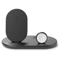 Беспроводное зарядное устройство Belkin Boost Charge 3-in-1 Wireless Charger for Apple Devices, мощность Qi: 7.5 Вт, черный