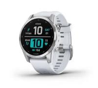 Garmin Fenix 7s серебристый с белым силиконовым ремешком white