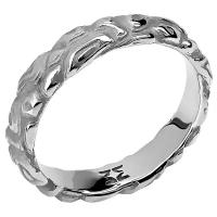 Серебряные обручальное кольцо, тотем 