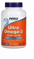 NOW Ultra Omega 3 (ультра омега-3) 500 ЭПК / 250 ДГК 180 капсул из рыбьего желатина (NOW)