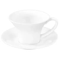 Кофейная пара фарфоровая Wilmax, 2 предмета: кружка 100 мл, блюдце d=13 см, цвет белый