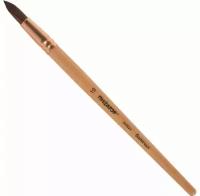 Кисть пифагор, белка, круглая, № 10, деревянная лакированная ручка, с колпачком, пакет с подвесом, 200824
