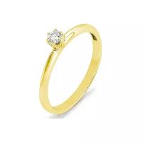 Кольцо Master Brilliant, желтое, белое золото, 585 проба, бриллиант, размер 16