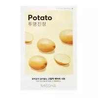 Missha Airy Fit Sheet Mask Potato осветляющая тканевая маска для тусклой кожи с экстрактом картофеля, 19 г