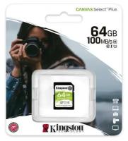 Карта памяти SDXC Kingston 64Gb Canvas Select Plus 100MB/s SDS2/64GB, 1шт