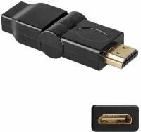 Переходник HDMI на HDMI с регулировкой наклона черный / Адаптер переходник гнездо Female (F) HDMI штекер Male (M)