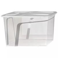 Коробка для хранения с крышкой 50 л прозрачная из эко-пластика Roombox, Полимербыт