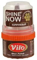 Vilo крем-блеск Shine now для обуви, коричневая, 60 мл