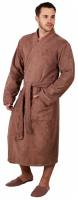 Халат РОСХАЛАТ, длинный рукав, карманы, размер 46-48, коричневый