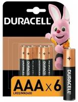 Duracell Элемент питания алкалиновый LR03-6BL BASIC (блист.6шт) Duracell Б0014858