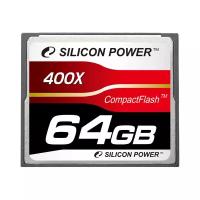 Карта памяти Silicon Power Compact Flash 64 ГБ, серебристый