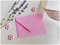 Мини конверты бумажные 7 шт 75х105 мм, розовый/Конверты для денег