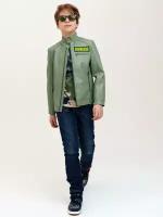 Куртка из экокожи для мальчика PlayToday, размер 134, зеленый