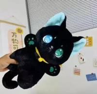 Мягкая игрушка кот чёрный, кошка игрушка аниме
