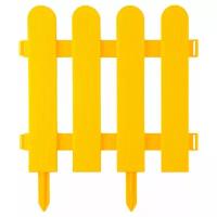 Забор декоративный GRINDA штакетник, 29x224см, желтый