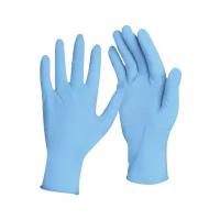 Перчатки нитриловые голубые, 50 пар (100 шт.), неопудренные, прочные, размер M (средний), лайма, 605014 605014