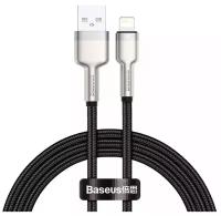 Кабель USB - Lightning 1м Baseus Cafule Series Metal Data 2.4A - Черный (CALJK-A01)