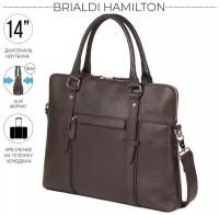 Деловая сумка Brialdi Hamilton Relief brown Коричневый