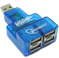 Разветвитель USB Gembird UHB-CN224B хаб - концентратор 4 порта USB2.0 мини для ноутбука - синий