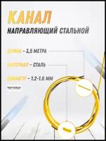 Канал направляющий стальной желтый (3.5 м; 1.2-1.6 мм) TOP WELD